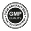 GMP (Good Manufacturing Practice) quality certification logo on a white background